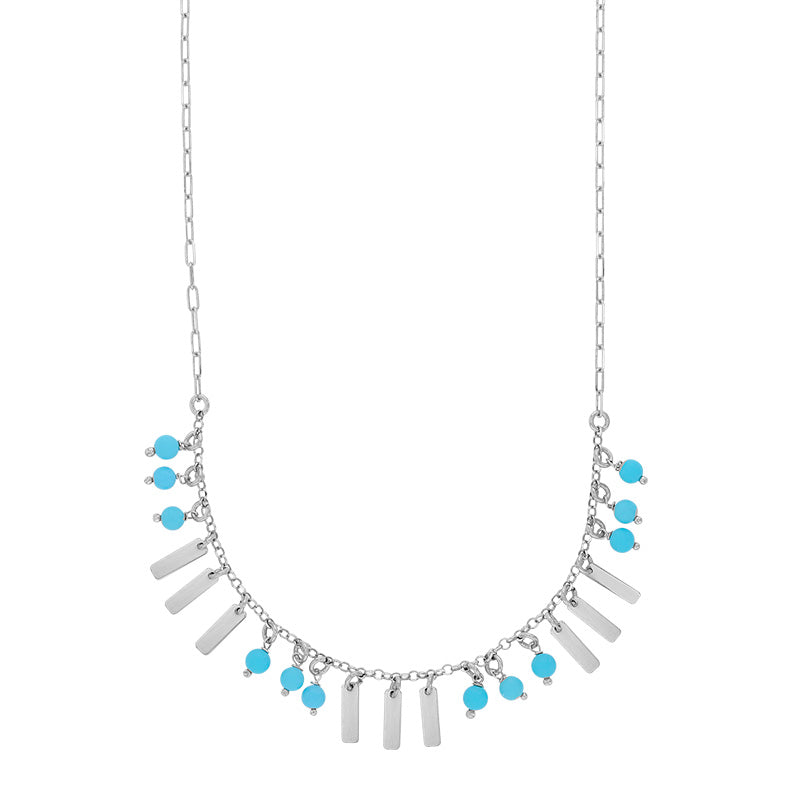 Collier Pampilles Bleu Turquoise Élégant