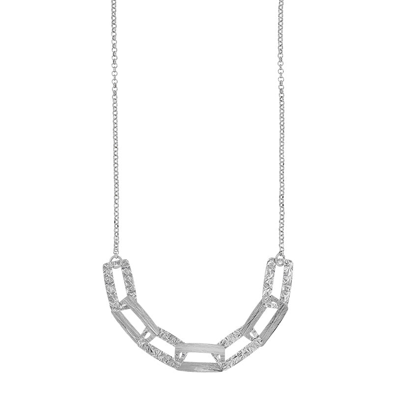 Collier Liana rectangles brossés et ciselés