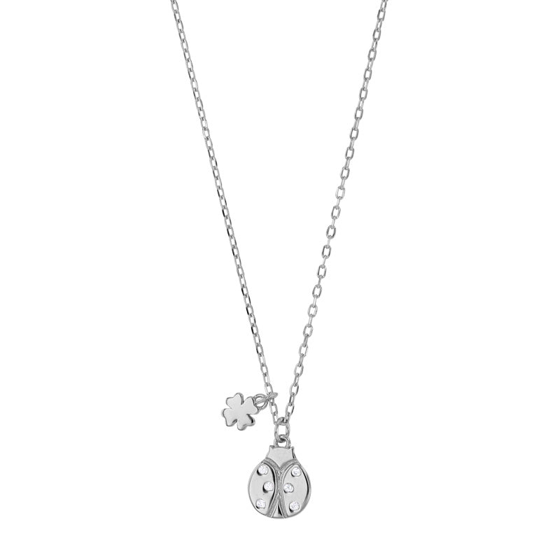 Collier Coccinelle & Trèfle