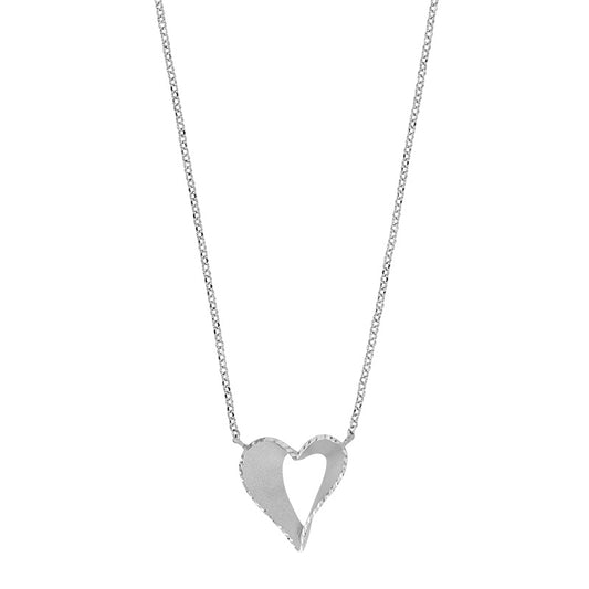 Collier Iza cœur ajouré et diamanté